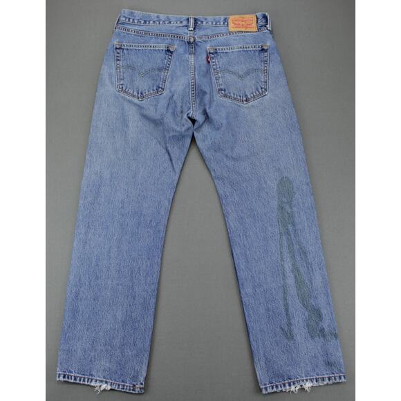 Levis 505 Jeans Mens 34x30 Blue Straight Fit Denim Cotton Actual 32x29 - Picture 10 of 12